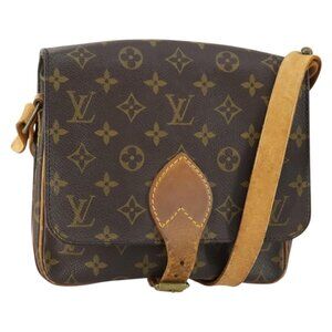 Authentic LOUIS VUITTON Monogram Cartouchiere MM Shoulder Bag M51253 LV